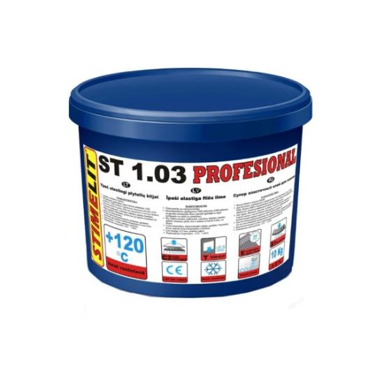Prekės „Ypač elastingi plytelių klijai STIMELIT ST1.03 PROFESIONAL, 10 kg“ paveikslėlis