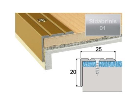 Prekės „Profilis laiptams A36 180cm 25x20mm sidabro spalvos“ paveikslėlis