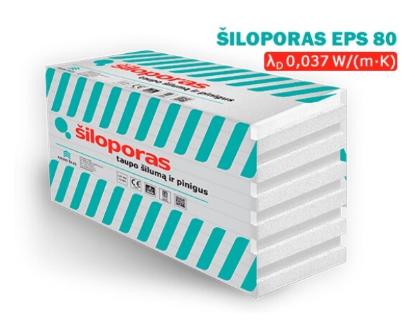 Prekės „Polistirenas, šiloporas EPS 80/5 50x1000x1000 mm“ paveikslėlis