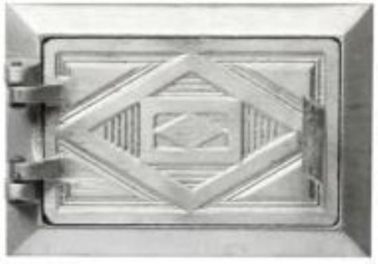 Prekės „Durelės krosniai aliuminės pelenams 170 x 110 / 214 x 155 mm“ paveikslėlis