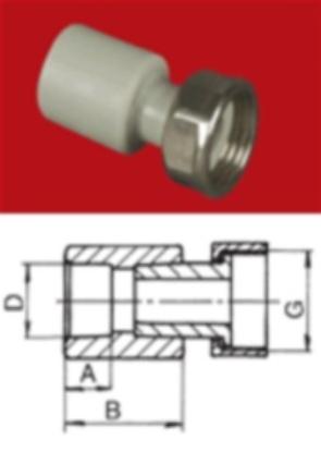 Prekės „Perėjimas PPR su veržle 20 mm x 3/4" HP Trend“ paveikslėlis