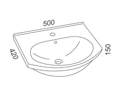Prekės „Praustuvas 50 cm RIVA 50A“ paveikslėlis