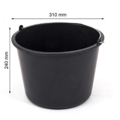 Prekės „Kibiras IWIR12 statybinis plastikinis juodas 12 l“ paveikslėlis