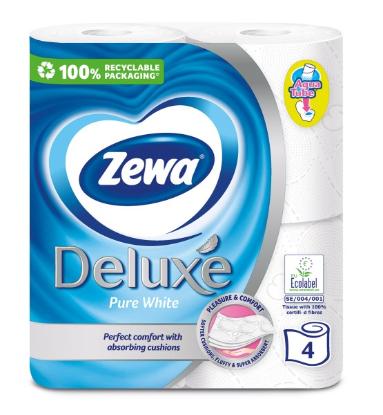 Prekės „Popierius tualetinis Deluxe pure Zewa 4 vnt“ paveikslėlis
