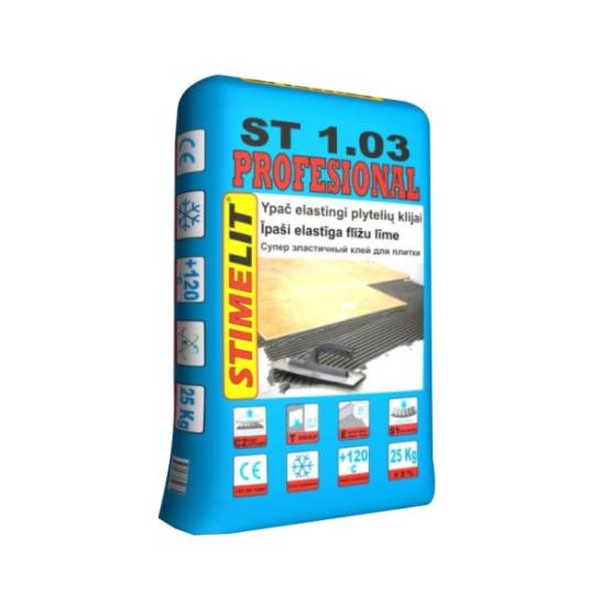 Prekės „Ypač Elastingi plytelių klijai STIMELIT ST1.03 PROFESIONAL, 25 kg“ paveikslėlis