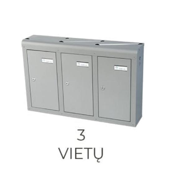 Prekės „Dėžutė pašto vidaus 3 vietų PD V 943 metalikos spalvos Glori ir KO“ paveikslėlis