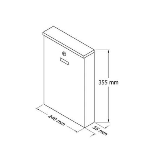 Prekės „Dėžutė pašto PD955 antracito spalvos 355x240x50 mm“ paveikslėlis