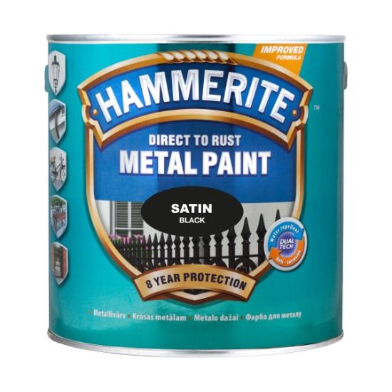 Prekės „Antikoroziniai dažai HAMMERITE SATIN, 750 ml, juodos sp.“ paveikslėlis