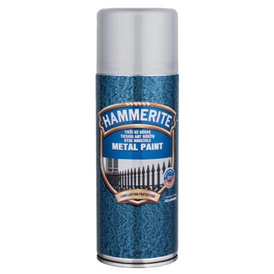 Prekės „Aerozoliniai antikoroziniai dažai HAMMERITE HAMMERED, 400 ml juodi, kaldinto metalo imitacijos“ paveikslėlis