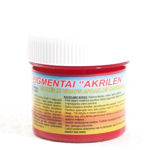 Prekės „Dažai - pigmentai akriliniai raudoni 120 g“ paveikslėlis