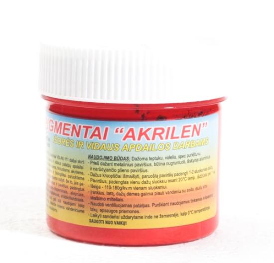 Prekės „Dažai - pigmentai akriliniai šviesiai raudoni 120 g“ paveikslėlis