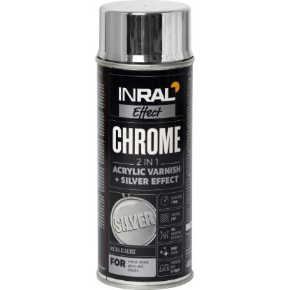 Prekės „Lakas akrilinis INRAL CHROME sidabrinis 400 ml“ paveikslėlis