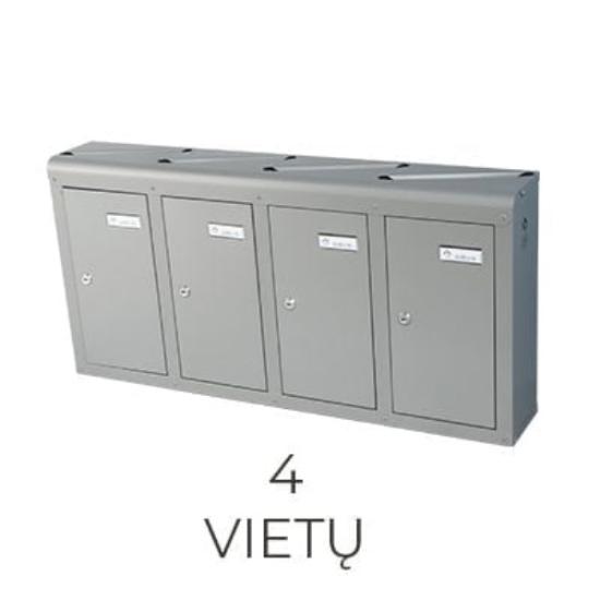 Prekės „Dėžutė pašto vidaus 4 vietų PD V 944 metalikos spalvos Glori ir KO“ paveikslėlis