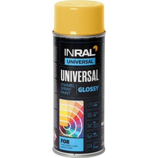 Prekės „Dažai aerozoliniai INRAL UNIVERSAL RAL1003, Sigranlinė geltona, blizgi, 400 ml“ paveikslėlis