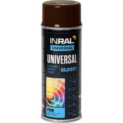 Prekės „Dažai aerozoliniai INRAL UNIVERSAL RAL 8017, Šokolado ruda, blizgi, 400ml“ paveikslėlis