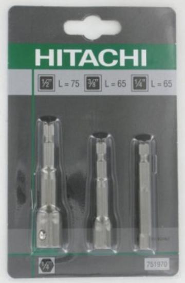 Prekės „Adapterių rinkinys 1/4",3/8",1/2" 3 dalių HITACHI“ paveikslėlis