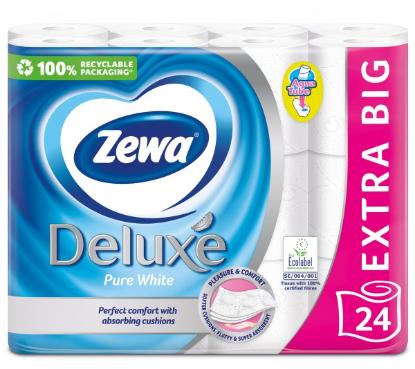 Prekės „Popierius tualetinis Zewa Deluxe 24 vnt purewhite“ paveikslėlis