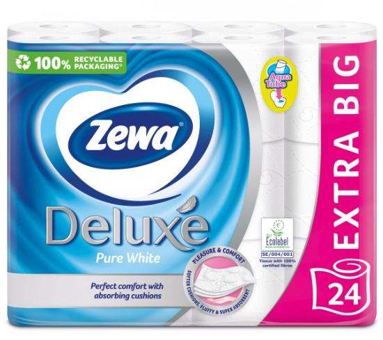 Prekės „Popierius tualetinis Zewa Deluxe 24 vnt purewhite“ paveikslėlis