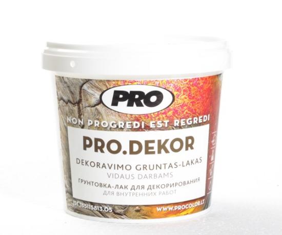 Prekės „Gruntas  - lakas PRO DECOR 0,9 l blizgus“ paveikslėlis