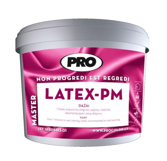 Prekės „Dažai akriliniai matiniai LATEX PM 2,7 l bazė C PRO“ paveikslėlis