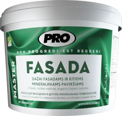 Prekės „Dažai fasadiniai visiškai matiniai PRO Fasada  9 l bazė C“ paveikslėlis