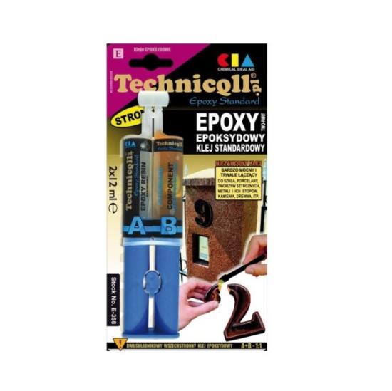 Prekės „Epoksidiniai universalūs klijai TECHNIQLL E-402, 2x12 ml“ paveikslėlis