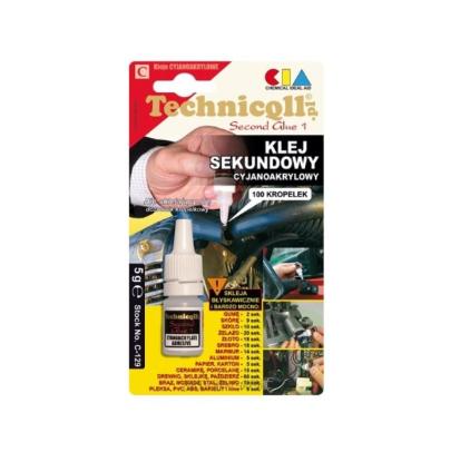 Prekės „Geliniai klijai TECHNIQLL C-129, sekundė, 5 g“ paveikslėlis