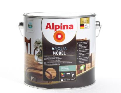 Prekės „Lakas baldinis Alpina Aqua Moebellack šilko matinis  2,5 l“ paveikslėlis