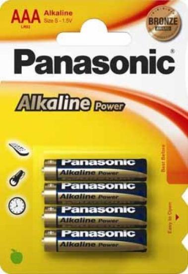 Prekės „Elementai PANASONIC ALKALINE, AAA, LR03, 4 vnt.“ paveikslėlis