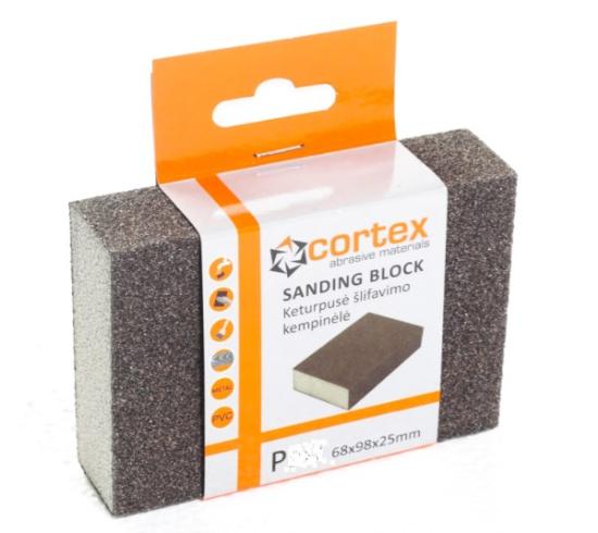 Prekės „Kempinė šlifavimui 98 x 68 x 25 mm P120 keturpusė blisteris Cortex“ paveikslėlis