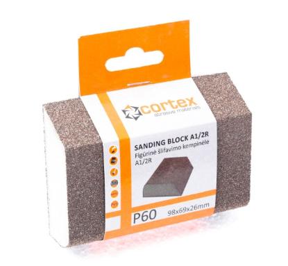 Prekės „Kempinė šlifavimui P60 98 x 69 x 26 mm smaili blisteris Cortex“ paveikslėlis