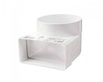 Prekės „Alkūnė ortakio plastikinė stačiakampė - apvali 110 x 55 mm / Ø 100 mm Vents“ paveikslėlis