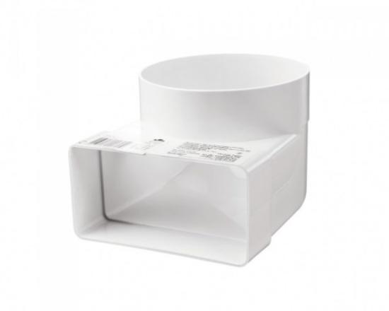 Prekės „Alkūnė ortakio plastikinė stačiakampė - apvali 110 x 55 mm / Ø 100 mm Vents“ paveikslėlis