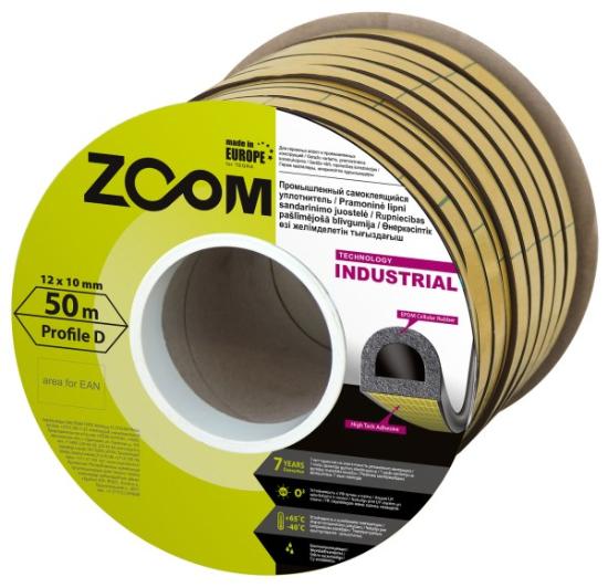 Prekės „Sandarinimo juostelė ZOOM "D" Industrial 12x10, 50 m, juoda“ paveikslėlis