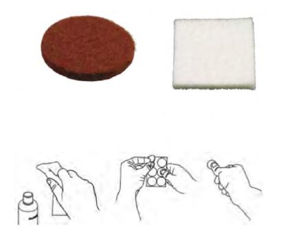 Prekės „Padukai baldams veltiniai balti 25 x 25 mm 8 vnt Mod80 Amig“ paveikslėlis
