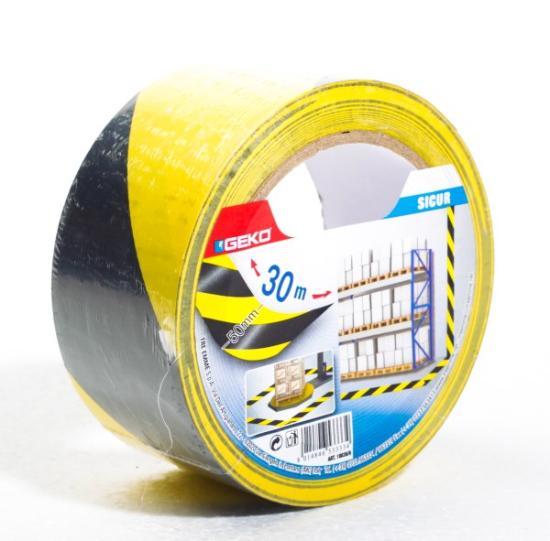 Prekės „Juosta žymėjimo GEKO PVC geltona / juoda 50 mm x 30 m“ paveikslėlis