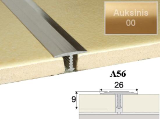 Prekės „Sujungimo profilis grindų dangai A56-00-250 aukso spalvos 26x9mm“ paveikslėlis