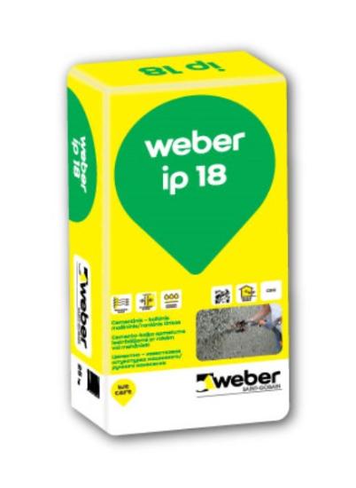 Prekės „Tinkas cementinis kalkinis mašininis Weber IP18 25 kg“ paveikslėlis