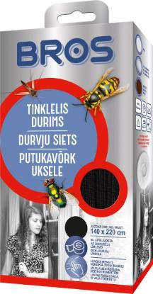 Prekės „Apsauginis durų tinklelis 75 x 220 cm juodos spalvos Bros“ paveikslėlis