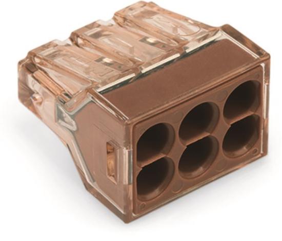 Prekės „Jungtis 6 laidų 6 x 1,5 - 4 mm ruda WAGO“ paveikslėlis