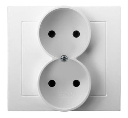 Prekės „2 vietų potinkinė rozetė KIER, baltos spalvos, GP-2W/00“ paveikslėlis