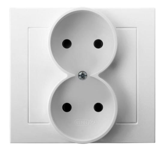 Prekės „2 vietų potinkinė rozetė KIER, baltos spalvos, GP-2W/00“ paveikslėlis