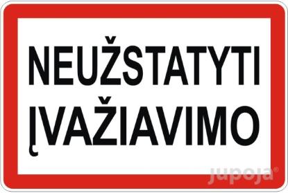 Prekės „Lipdukas informacinis "Neužstatyti įvažiavimo" 300 x 200 mm“ paveikslėlis