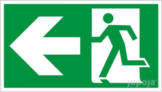 Prekės „Lipdukas informacinis "Išėjimas kairėje" 230 x 130 mm“ paveikslėlis