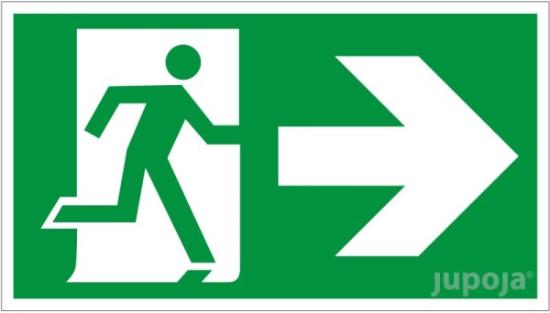 Prekės „Lipdukas informacinis "Išėjimas dešinėje" 230 x 130 mm“ paveikslėlis