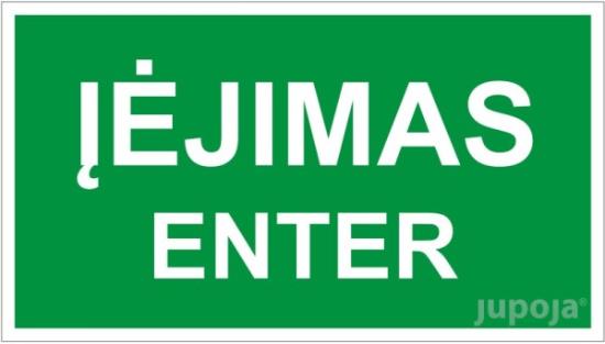 Prekės „Lipdukas informacinis "Įėjimo vieta" 230 x 130 mm“ paveikslėlis
