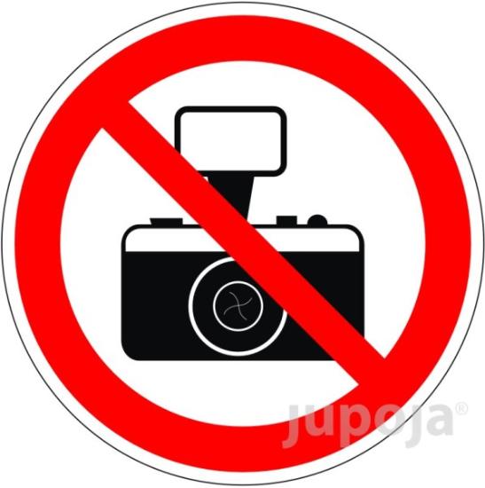 Prekės „Lipdukas informacinis "Draudžiama fotografuoti ir filmuoti" 80 x 80 mm“ paveikslėlis