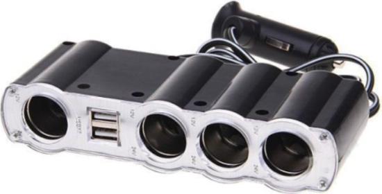 Prekės „Šakotuvas automobiliui 4 lizdų 2 USB 12V“ paveikslėlis
