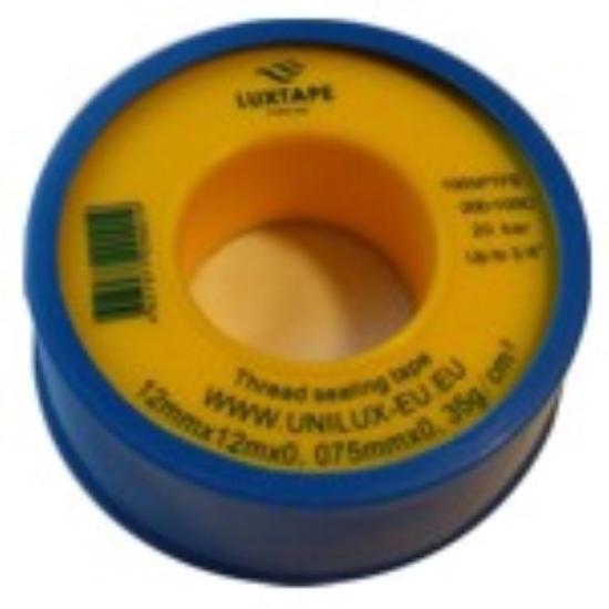 Prekės „Juosta sandarinimo santechninė 12 mm x 0,075 mm 12 m Luxtape Multigaz“ paveikslėlis