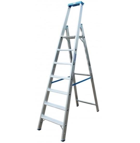 Prekės „Kopėčios aliuminės 6 pakopų 1,4 x 2,2 x 3,4 m Stabilo Krause 124531“ paveikslėlis